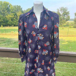 Vintage Floral Handmade Dress, Size M